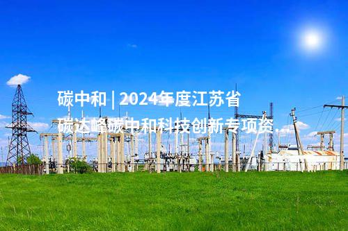 碳中和 | 2024年度江蘇省碳達峰碳中和科技創(chuàng)新專項資金擬立項目公示